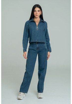Chaqueta Denim Cierre Azul Ragged Pf21130022