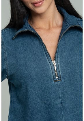 Chaqueta Denim Cierre Azul Ragged Pf21130022