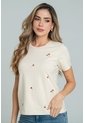 Camiseta Mini Flores Beige Ragged Pf21120144 de Ragged