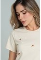 Camiseta Mini Flores Beige Ragged Pf21120144 de Ragged