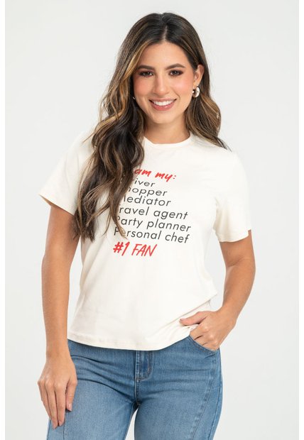 Camiseta #1 Fan Blanco Ragged Pf31122377