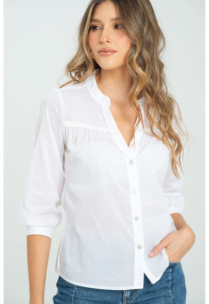Camisa Nicole Blanco Ragged Pf11112976