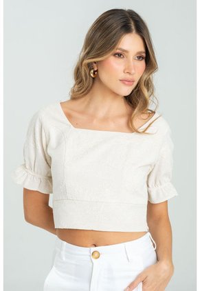 Crop Top Thess Beige Ragged Pf11112975