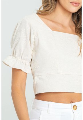 Crop Top Thess Beige Ragged Pf11112975