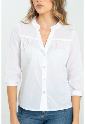 Camisa Nicole Blanco Ragged Pf11112976