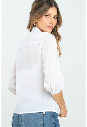 Camisa Nicole Blanco Ragged Pf11112976