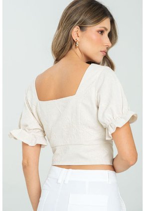 Crop Top Thess Beige Ragged Pf11112975