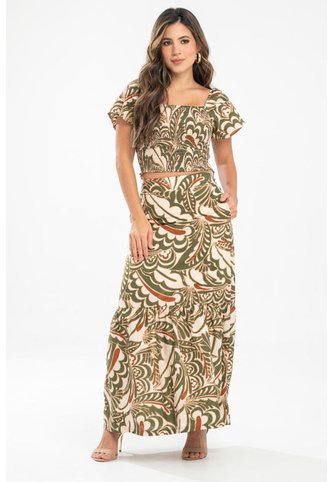 Falda Larga Jhenna Verde Ragged Pf31320370 Ragged