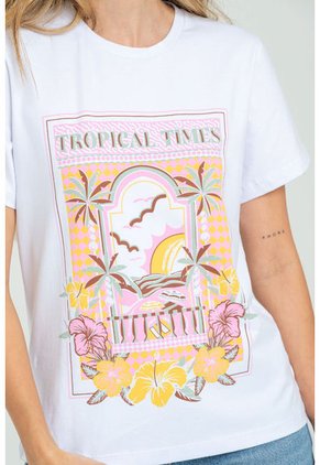 Camiseta Tropical Blanco Ragged Pf21120103