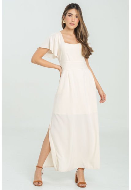 Vestido Lara Beige Ragged Pf11511386