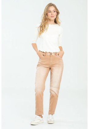 Jeans Mom Militar Café Ragged Pf21350049