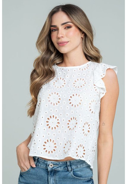 Blusa Emhely Blanco Ragged Pf11113049