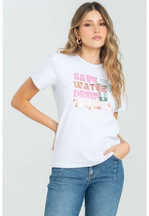 Camiseta Save Water Blanco Ragged Pf21120097
