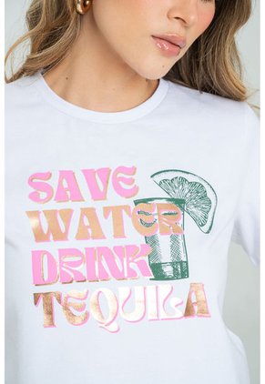 Camiseta Save Water Blanco Ragged Pf21120097