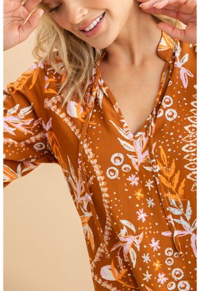 Blusa Ivy Café Ragged Pf31113554