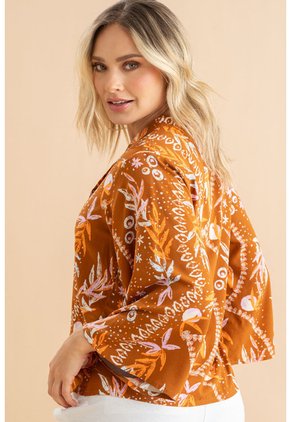 Blusa Ivy Café Ragged Pf31113554