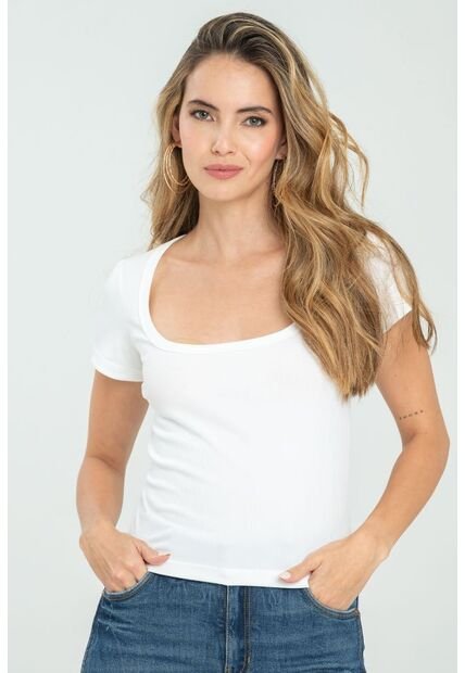 Top Rib Summer Blanco Ragged Pf11121150