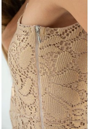 Vestido Gold Encaje Beige Ragged Pf12510418