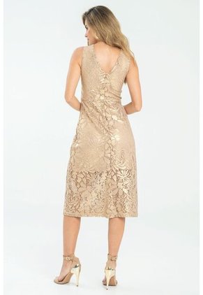 Vestido Gold Encaje Beige Ragged Pf12510418