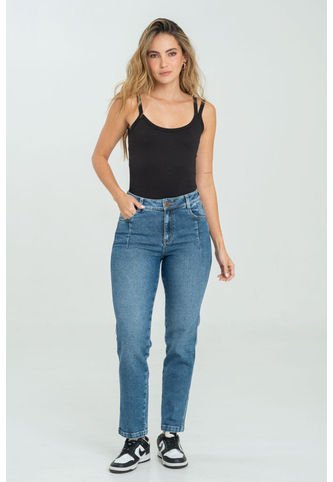 Jeans Mom Pinzas Azul Ragged Pf21350065 Ragged