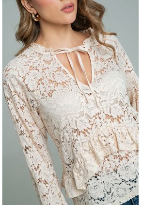 Blusa Blonda Sienna Beige Ragged Pf12110884
