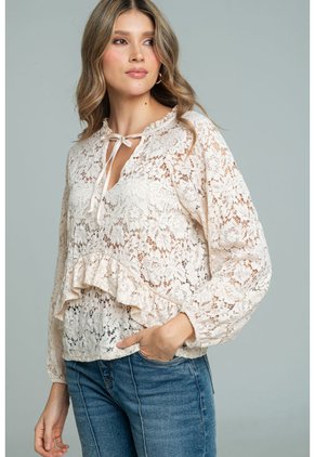 Blusa Blonda Sienna Beige Ragged Pf12110884