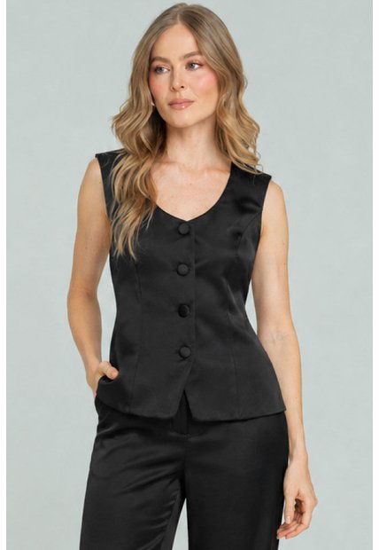 Blusa Cleral Negro Ragged Pf12110873