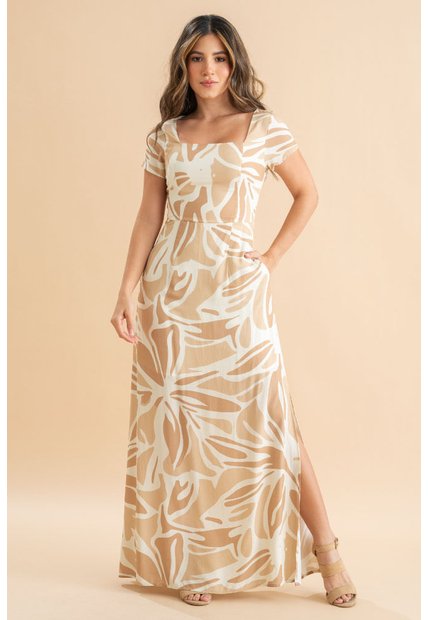 Vestido Malai Beige Ragged Pf31511522
