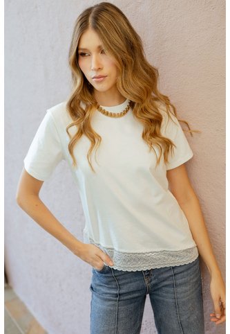 Camiseta Asimetrica Lace Blanco Ragged Pf21120152 Ragged