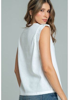 Blusa Annya Blanco Ragged Pf11113214