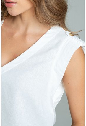 Blusa Annya Blanco Ragged Pf11113214