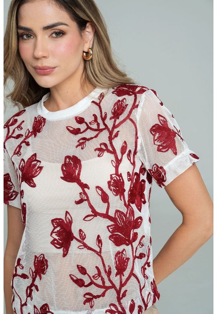 Blusa Romel Rojo Ragged Pf11113196