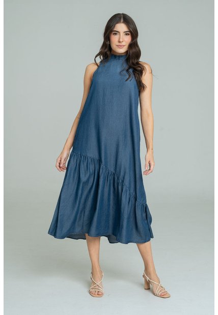Vestido Galicia Azul Ragged Pf21510023