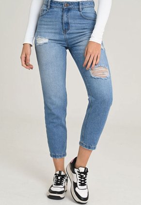 Jeans Mom Giotto Azul Ragged Pf21440001