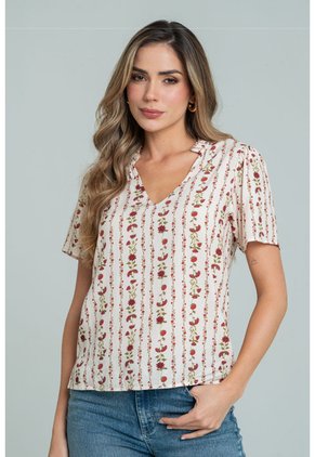 Blusa Nhiall Beige Ragged Pf11113180