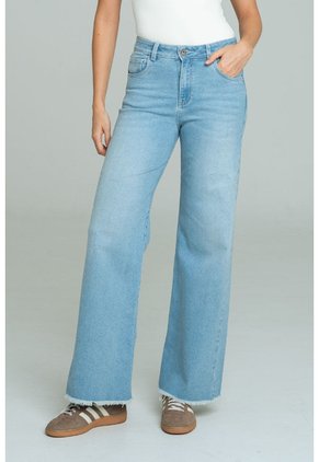 Jeans Strass Azul Ragged Pf21350092
