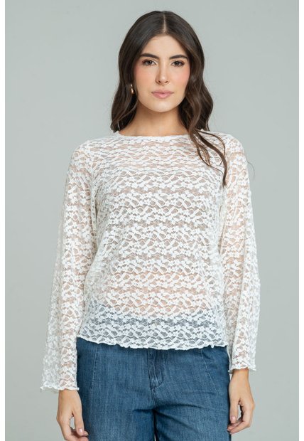 Top Blonda Blanco Ragged Pf11121191