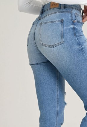 Jeans Mom Giotto Azul Ragged Pf21440001