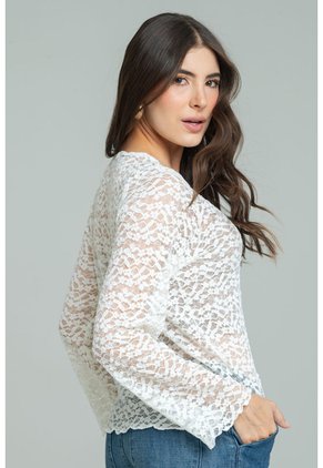 Top Blonda Blanco Ragged Pf11121191