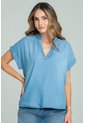 Blusa Tencel Bali Azul Ragged Pf21110037 de Ragged