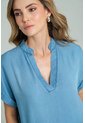 Blusa Tencel Bali Azul Ragged Pf21110037 de Ragged