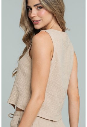 Camisa Amaru Beige Ragged Pf11113099