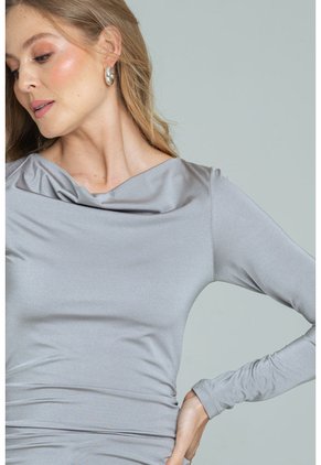 Top Lou Drapeado Plateado Ragged Pf11121180