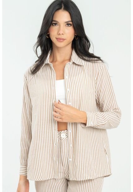 Bluson Rayas Beige Ragged Pf11112857