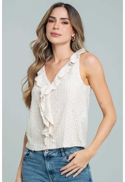 Blusa Florence Beige Ragged Pf11113127