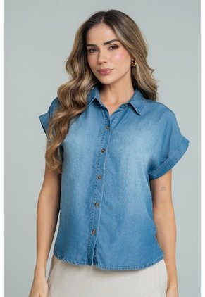 Camisa Zoe Azul Ragged Pf21110034