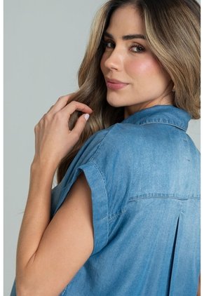 Camisa Zoe Azul Ragged Pf21110034