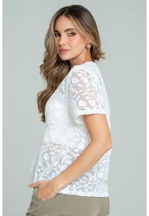 Blusa Ariel Blanco Ragged Pf11113089