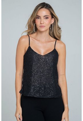 Blusa Glow Negro Ragged Pf12110862