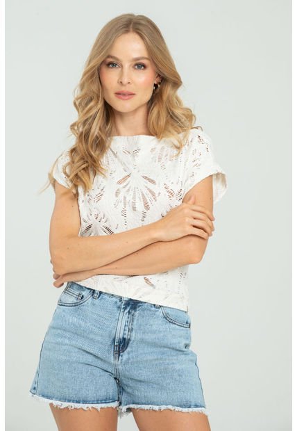 Blusa Isabela Blanco Ragged Pf11112945